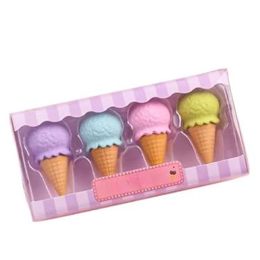 Imagem de Kit de Borracha, Mini Caixa Decorativa Divertida(Casquinha De Sorvete)