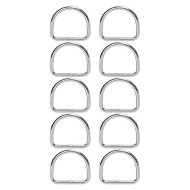 Imagem de MUNEFE 10 PCS 316 Anéis de aço inoxidável D, anéis de fivela marítima D, caiaque D Rings Acessórios para equipamento, ancoragem, remo, cordas, correntes, etc. (50 * 47 * 6MM)