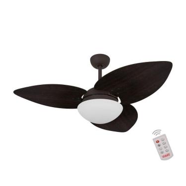 Imagem de Ventilador De Teto Dormamu Marrom Texturizado 3 Pás 220V Com Controle