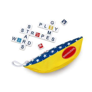 Imagem de Edição temática de estrelas e listras do jogo de tabuleiro Bananagrams