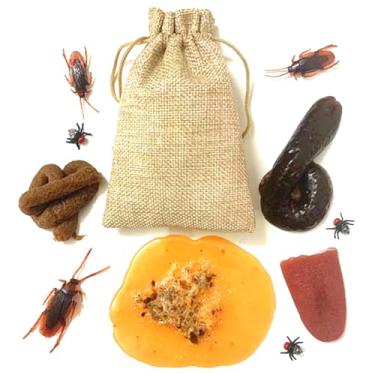 Imagem de Cocô falso com sacos de cordão, barata falsa realista, mosca, vômito e muito mais, brinquedo de cocô novidade para brincadeiras do dia da mentira brinquedos complicados adereços de barata de plástico