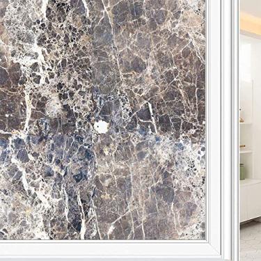 Imagem de Película de janela 3D de mármore, textura de estilo mármore, para porta de vidro, banheiro, sala de estar, L90 x C 190 cm