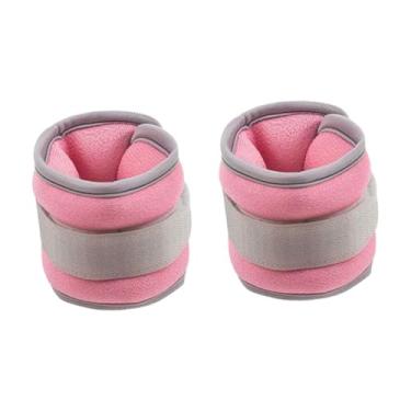Imagem de menolana 2 peças de pesos de pulso e tornozelo com alça ajustável multiuso para mulheres/homens, pesos de braço/perna para corrida, treinamento de resistência, 1kg Rosa