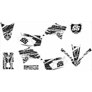 Imagem de Kit Adesivo Moto Cross Trilha Ttr 230 Preto E Branco Lm184 - Spts