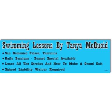Imagem de The White Lotus Swimming Lessons with Tanya MacQuoid - Adesivo de para-choque, vinil, 7,6 x 25,4 cm, resistente ao desbotamento (1, vinil)