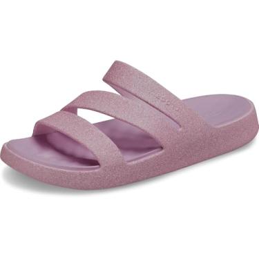 Imagem de Crocs Sandália feminina Getaway com tiras, Brilho de leite rosa, 37