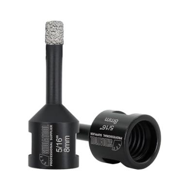 Imagem de Shdiatol Brocas de núcleo de diamante para serra de porcelana de azulejo de cerâmica, tijolo de mármore, A854621008x2, Preto, 08mm(5/16 In.)