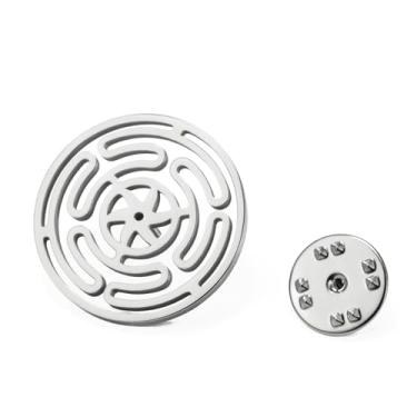 Imagem de TEAMER Broche de roda Hekate de aço inoxidável Hecate's Wheel Brooch Pins Wicca Wheel of Hekate Goddess Amulet Jewelry For Women, 25*25mm, Aço inoxidável, Sem Pedra Preciosa