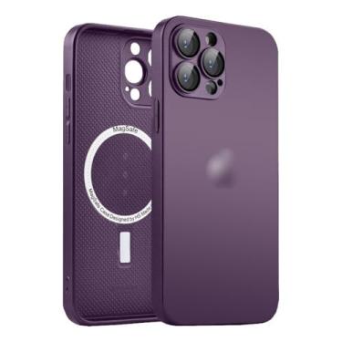 Imagem de Capa Case de Silicone e Traseira em Vidro Mag Para iPhone 15 e 16 Capinha Prote��o Avan�ada Danet (Deep Purple, iPhone 16E)