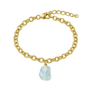 Imagem de Pulseira de Angelita - Cristal Natural, Banho Ouro 18k