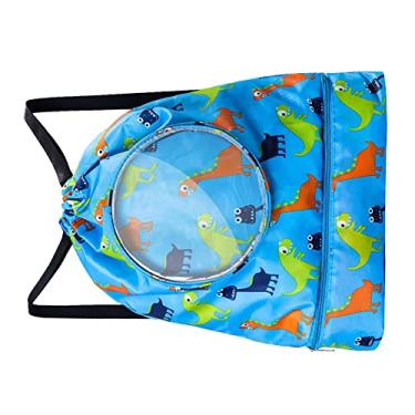 Imagem de Mochila de Praia para Natação, Padrão de Desenho Animado Com Cordão e Alça de Ombro Ajustável para Crianças para Corrida (dinossauro grande)