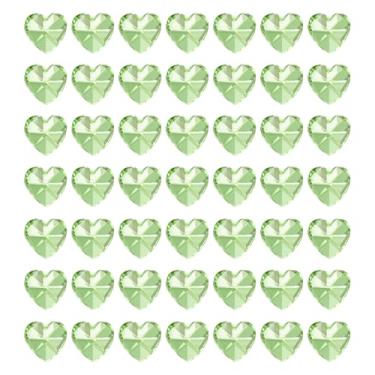 Imagem de PATIKIL K9 Contas de coração de cristal 1 furo pingentes, pacote com 50 14 mm lustre prismas peças ornamentos contas penduradas para decoração de artesanato de artes faça você mesmo, verde claro