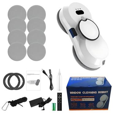 Imagem de Robô inteligente para janelas com tripla proteção - Prevenção automática de colisões, trava de sucção em caso de queda de energia, ancoragem de corda de segurança, aderência de 5600 Pa em vidro m