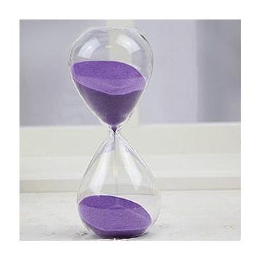 Imagem de Ampulheta de vidro temporizador de areia(GRANDE 13X6cm - ROXO)