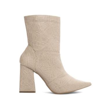 Imagem de Bota Feminina Bege Elegante com Salto Conforto Estilosa - Torricella, 