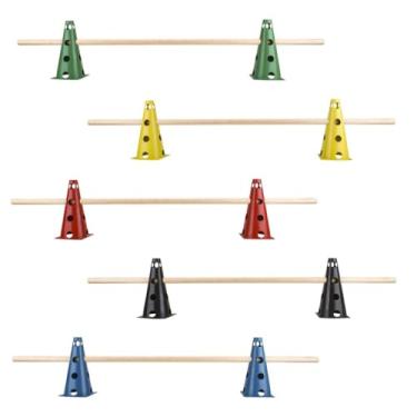 Imagem de Kit Funcional 10 Cones Furado Com 5 Barreiras Treino Agilidade Futebol Exercícios Ginástica