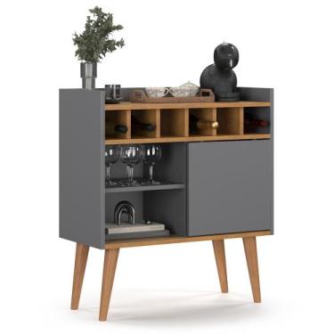 Imagem de Aparador Pequeno Retrô com Adega e Porta Design Moderno Cantinho Sala 