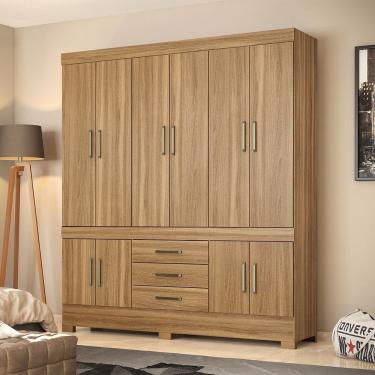 Imagem de Guarda Roupa Roupeiro Casal 10 Portas New Murano Amêndola Touch Demóbile