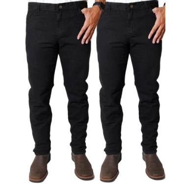 Imagem de Kit 2 Calça Jeans Masculina Básica Barata Atacado Reforçada - MVA Jean