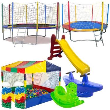 Imagem de Brinquedos para meninos e meninas com cama elástica3,05m 2,30m piscina