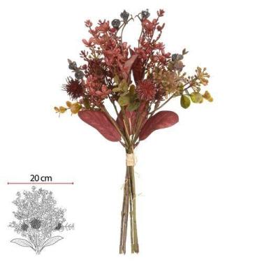 Imagem de BUQUE MAMONA RAMALHETE MISTO X6 (VERMELHO) 36cm - Flor Arte