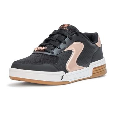 Imagem de Skechers Tênis feminino clássico Viper Court, Preto/ouro rosa, 41