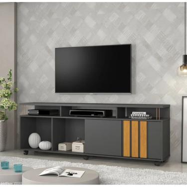 Imagem de Rack Atraente Para Tv 70" JCM Movelaria - Grafite/Cinamomo