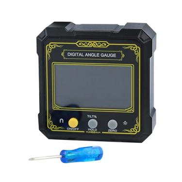 Imagem de IEUDNS Medidor de ângulo de nível digital, inclinômetro, localizador de ângulo de nível eletrônico portátil para projetos de soldagem de máquinas de, Amarelo