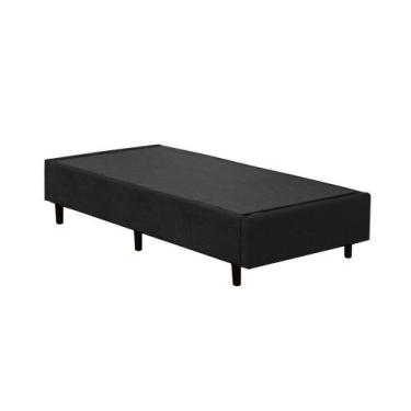 Imagem de Cama Box Solteiro Suede Loja Xerife Preto 40x88x188 - KSM Colchões