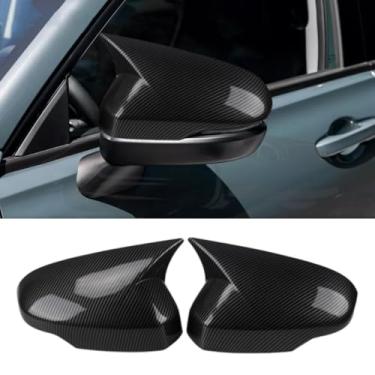 Imagem de XITER 2 peças de plástico ABS boi buzina retrovisor lateral tampa do espelho lateral para Honda HRV 2023 2024 2025 (com seta, fibra de carbono)