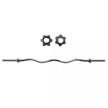 Imagem de Barra W Musculação Maciça 120cm Cromada com Rosca Consport