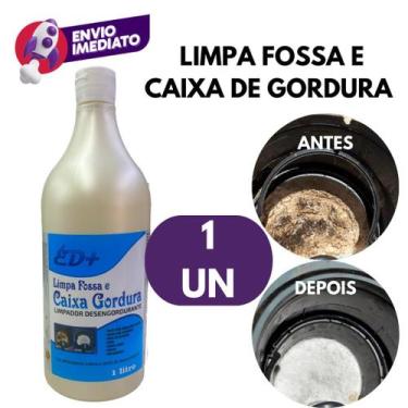 Imagem de Kit Limpa Fossa Caixa Gordura 1 Litro Limpador Desengordurante Remove 