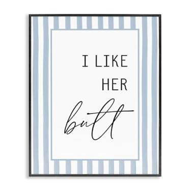 Imagem de Stupell Industries I Like Her Butt Stripes Black Framed Giclee Art Design por Lettered and Lined, 20 x 16