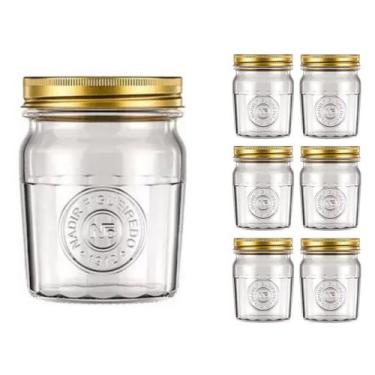 Imagem de Pote Vidro 500ml Americado Cereal Retro Vintage Bolacha 6Un - NADIR FI