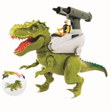 Imagem de Dinossauro tiranossauro rex grande com lançador som e luz - ADIJOMAR, 