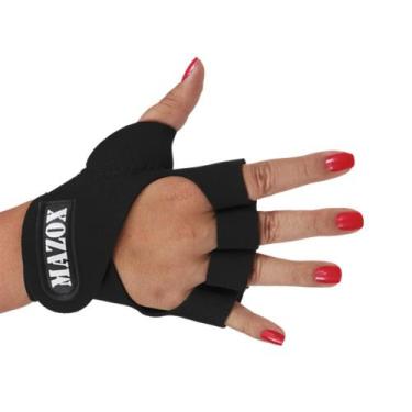 Imagem de Luva Rubber Feminina/Masculina Mazox Fitness Treino Academia, GG, Pret