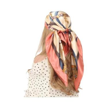 Imagem de Lenço De Seda Feminino 90x90cm, Quatro Estações, Hijab, Bandana, Envol
