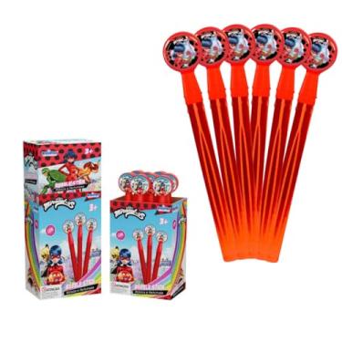 Imagem de Lança Bolha de Sabão Bubble Stick Personagens 130ml Bastão (Ladybug (6 Un))
