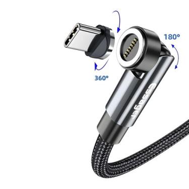 Imagem de Cabo USB Tipo C Magnético De Carregamento Rápido 3A 2M Com Rotação De 