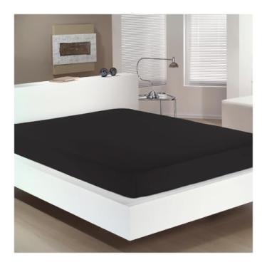 Imagem de Lencol Elástico Casal Percal 230 Fios Reffinata Buettner Cor Preto