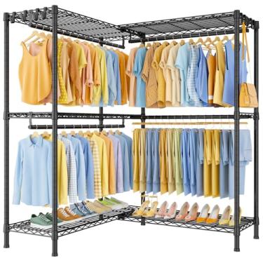 Imagem de ULIFHOME Suporte de roupas E15 Plus em forma de L para canto