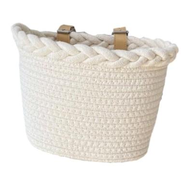 Imagem de IEUDNS Cesta de bicicleta infantil, suporte de carga para bicicleta, portátil, cesto para bicicleta, recipiente para artigos diversos, cesta de bicicleta, Branco