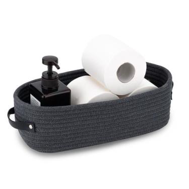 Imagem de Cesta de armazenamento Oradrem Cotton Rope, suporte de papel higiênico