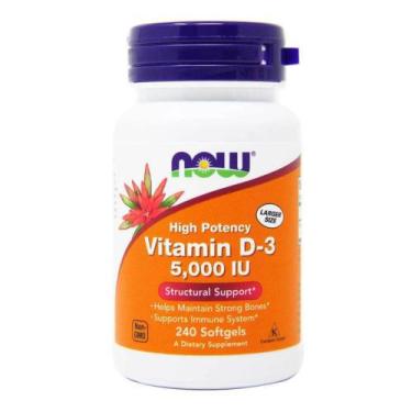Imagem de Vitamina D3 5000 Ui 240 Cápsulas - Now Foods Importada - sku 2159
