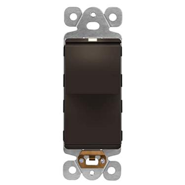 Imagem de LIDER Interruptor decorador iluminado com acabamento fosco de design minimalista, interruptor de luz de remo sem moldura com luz localizadora, parafuso de aterramento, 2 polos, 3 fios, 15A 125V