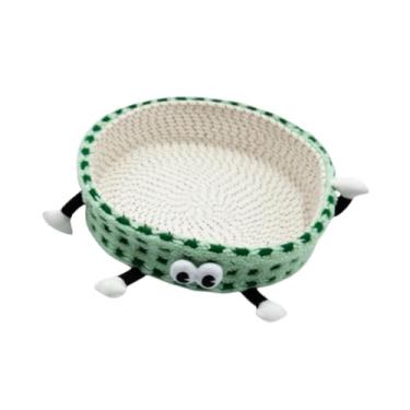 Imagem de Stgfyxgs Cama de Gato Trançada, Poste para Arranhar Gatos, Protetor de Móveis, Casa de Dormir Versátil, Cama para Animais de Estimação Pequenos, Verão, Cães Pe, Verde