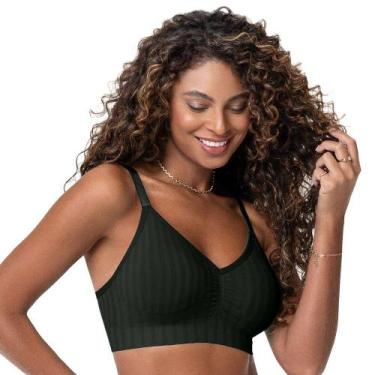 Imagem de Top Jacquard com Bojo Removível sem Costura Preto Zee Rucci, M