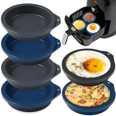 Imagem de Webake Molde de Ovo para Fritadeira de Ar, 6 Peças, Moldes Redondos de Silicone para Assar Muffin, Panela Superior de 4 Espaços, Mini Molde de Panqueca para Bolo, Parte Superior de Muffin