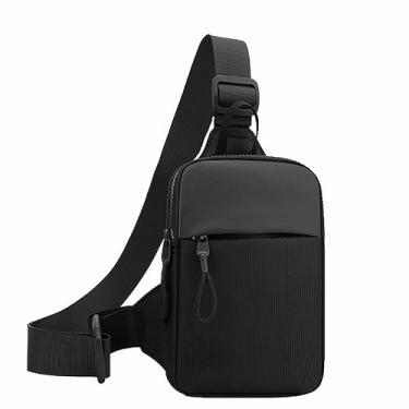 Imagem de Mini bolsa tiracolo masculina e feminina - bolsa transversal impermeável com bolso duplo, perfeita para caminhadas e corrida esportiva, bolsa de cintura pequena ideal para telefones e itens essenciais