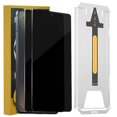 Imagem de ZYHKJYL Pacote com 2 protetores de tela para Samsung Galaxy S25 Ultra Privacidade, fácil instalação com eliminação automática de poeira, vidro temperado anti-espião 9H +, sem bolhas, anti-impressão